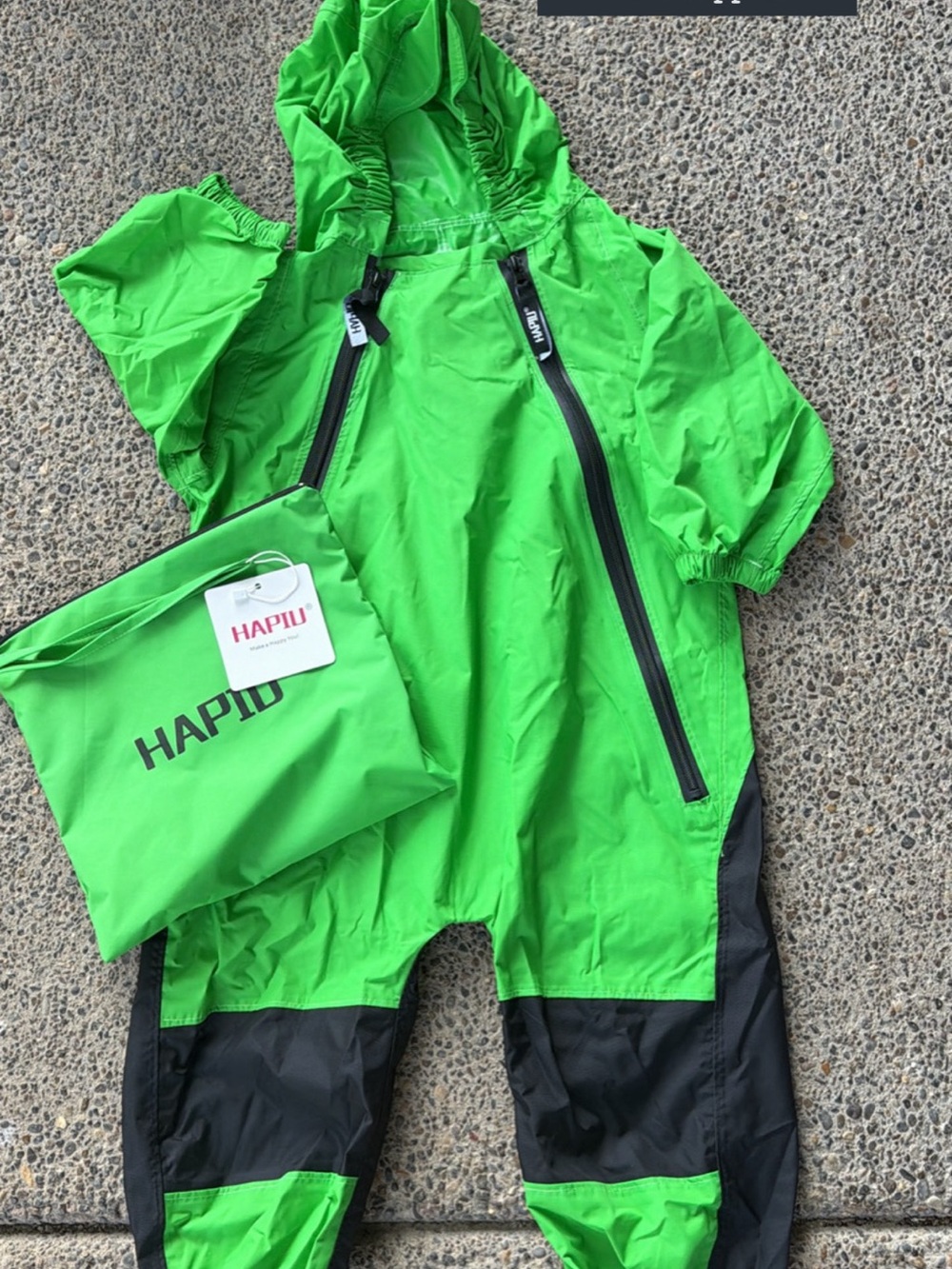 HAPIU Kids Toddler Rain Suit Muddy Buddy Waterproof Coverall Size 2T Color Green